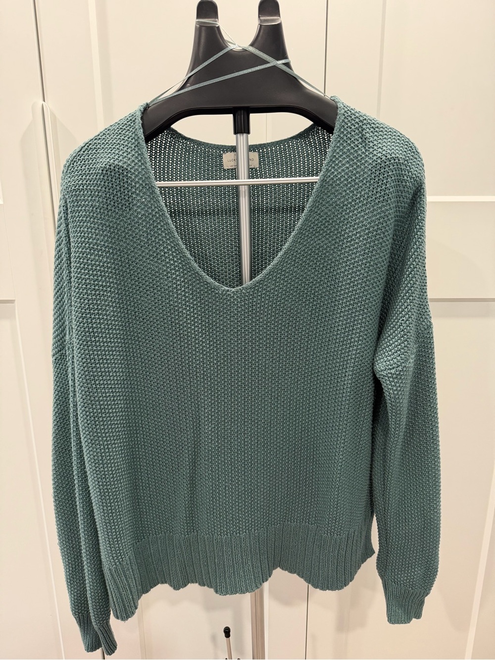 Lucky Brand Women's V-Neck Knit Sweater in Seafoam